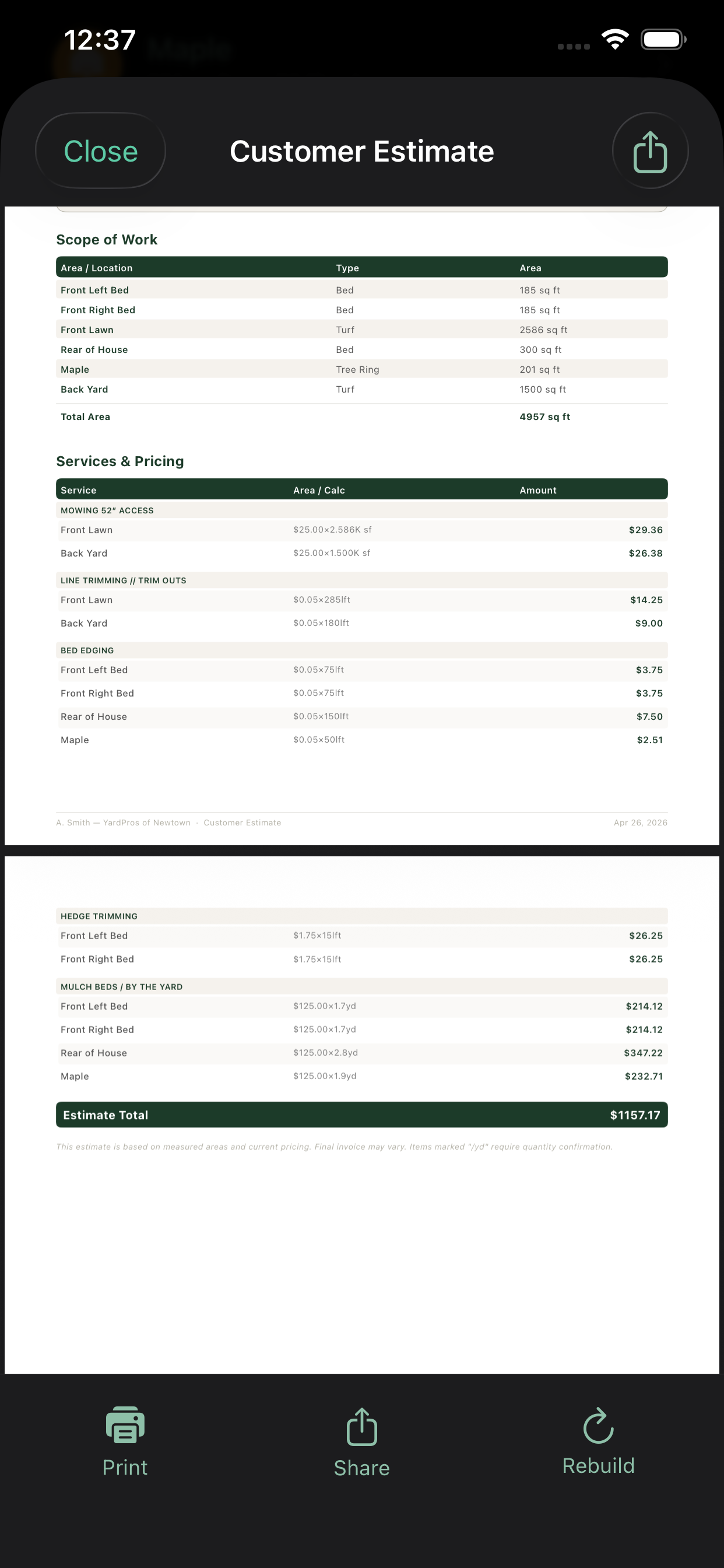 Verdant Meridian customer estimate